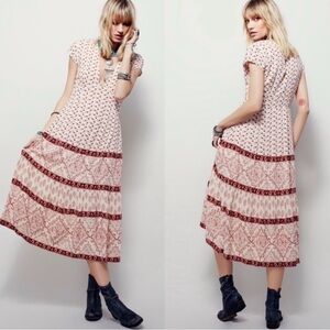 Free People Bella Notte Pink Midi Dress Size 2